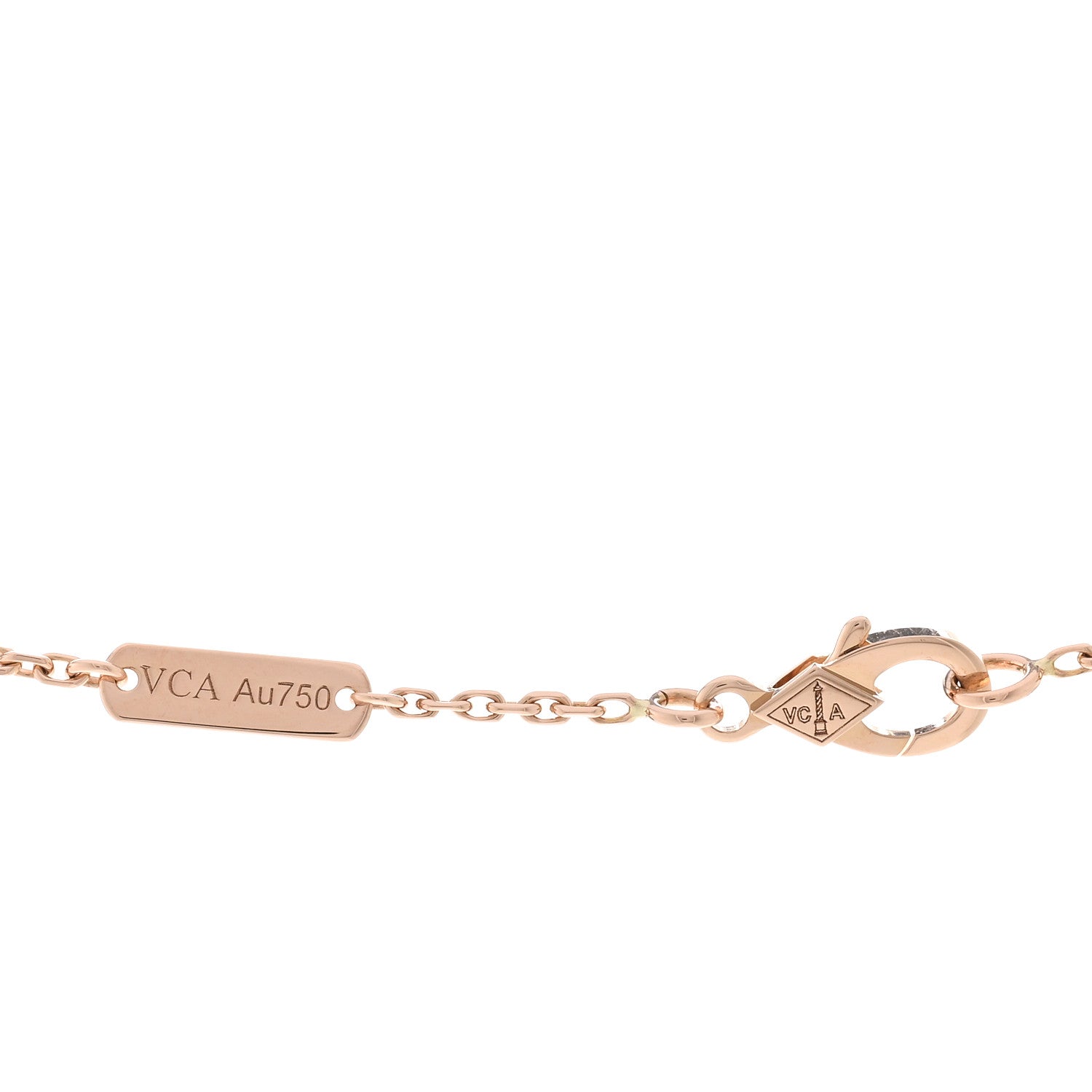 Van Cleef & Arpels 18K Rose Gold Diamond Vintage Alhambra Pendant Necklace 4 of 5