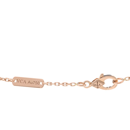 Van Cleef & Arpels 18K Rose Gold Diamond Vintage Alhambra Pendant Necklace 4 of 5