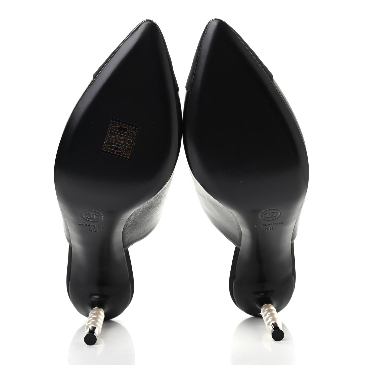 Chanel Lambskin Grosgrain Cap Toe Pearl Mule 40 Black 5 of 8