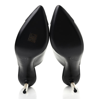 Chanel Lambskin Grosgrain Cap Toe Pearl Mule 40 Black 5 of 8