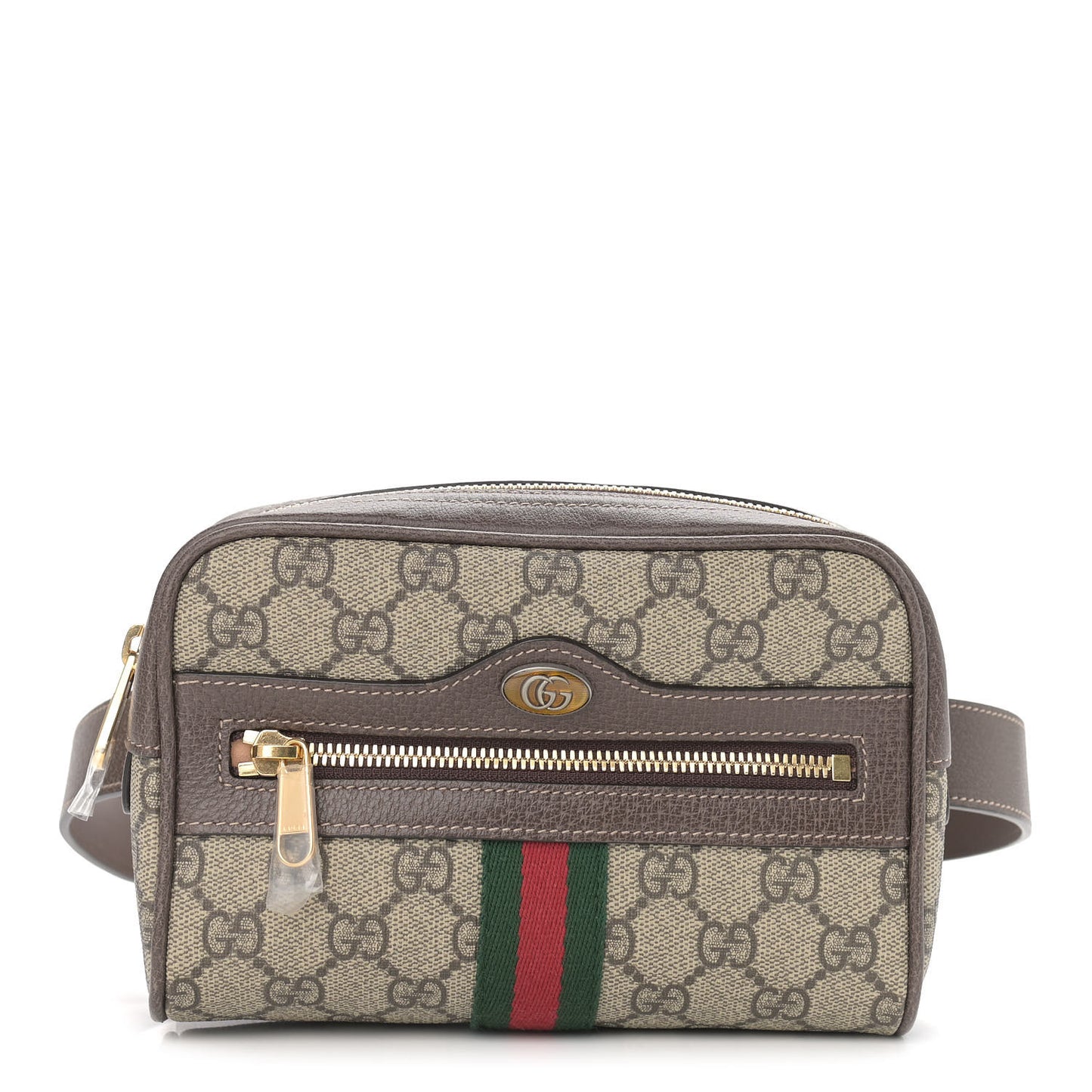 GG Supreme Monogram Web Small Ophidia Belt Bag 75 30 Dark Brown