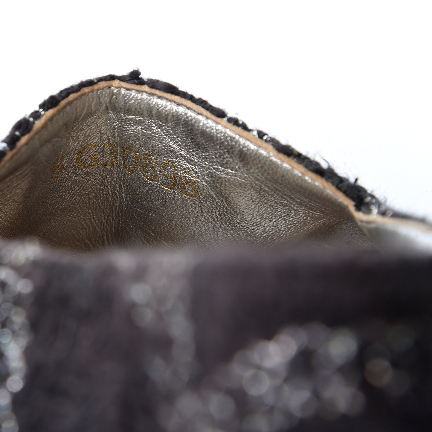 Tweed Lambskin CC Espadrilles 37 Black Silver
