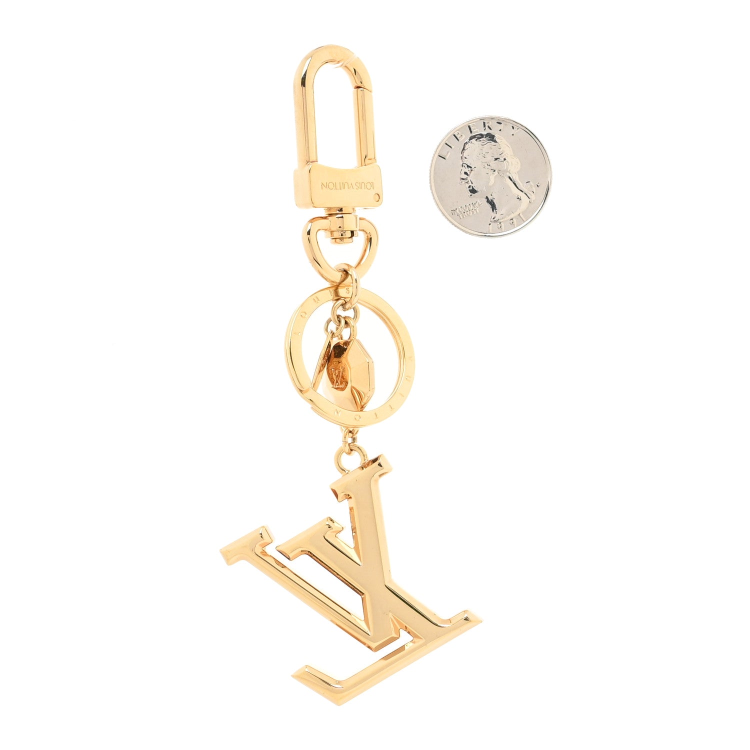 Louis Vuitton LV Facettes Bag Charm Key Holder Gold 2 of 3