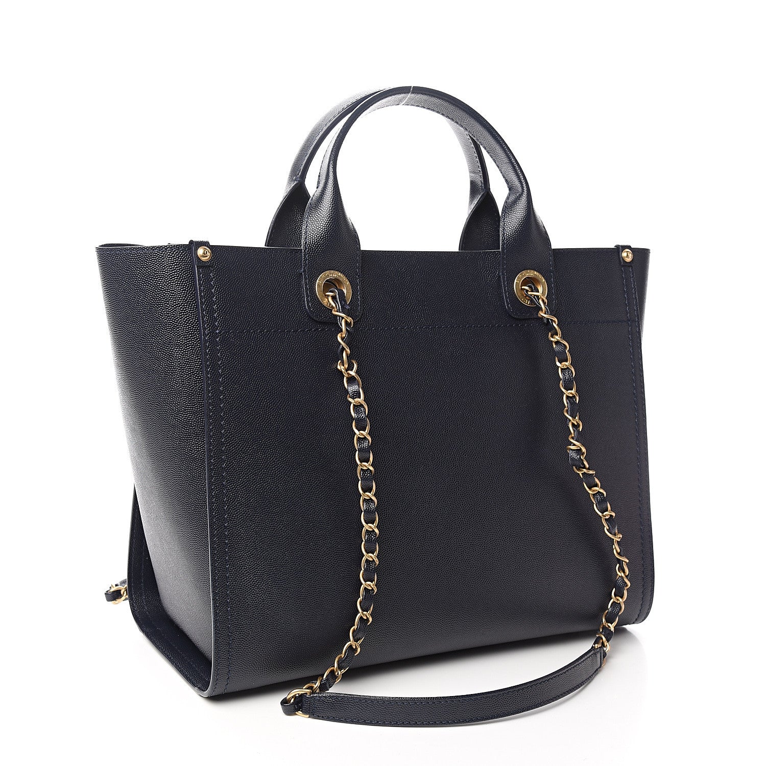 Chanel Caviar Small Studded Deauville Tote Blue 2 of 10