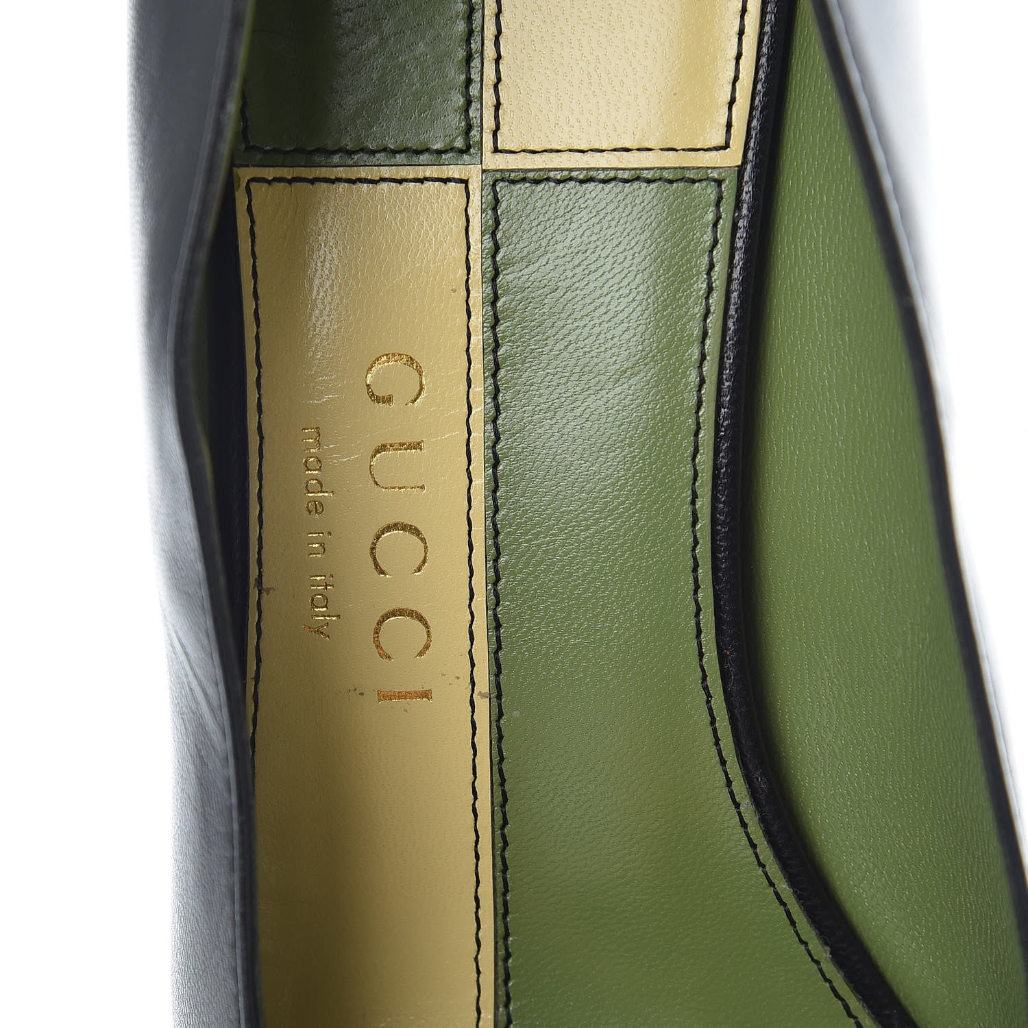 Gucci Malaga Kid Half Moon GG Square Toe Pumps 36.5 Black 7 of 9