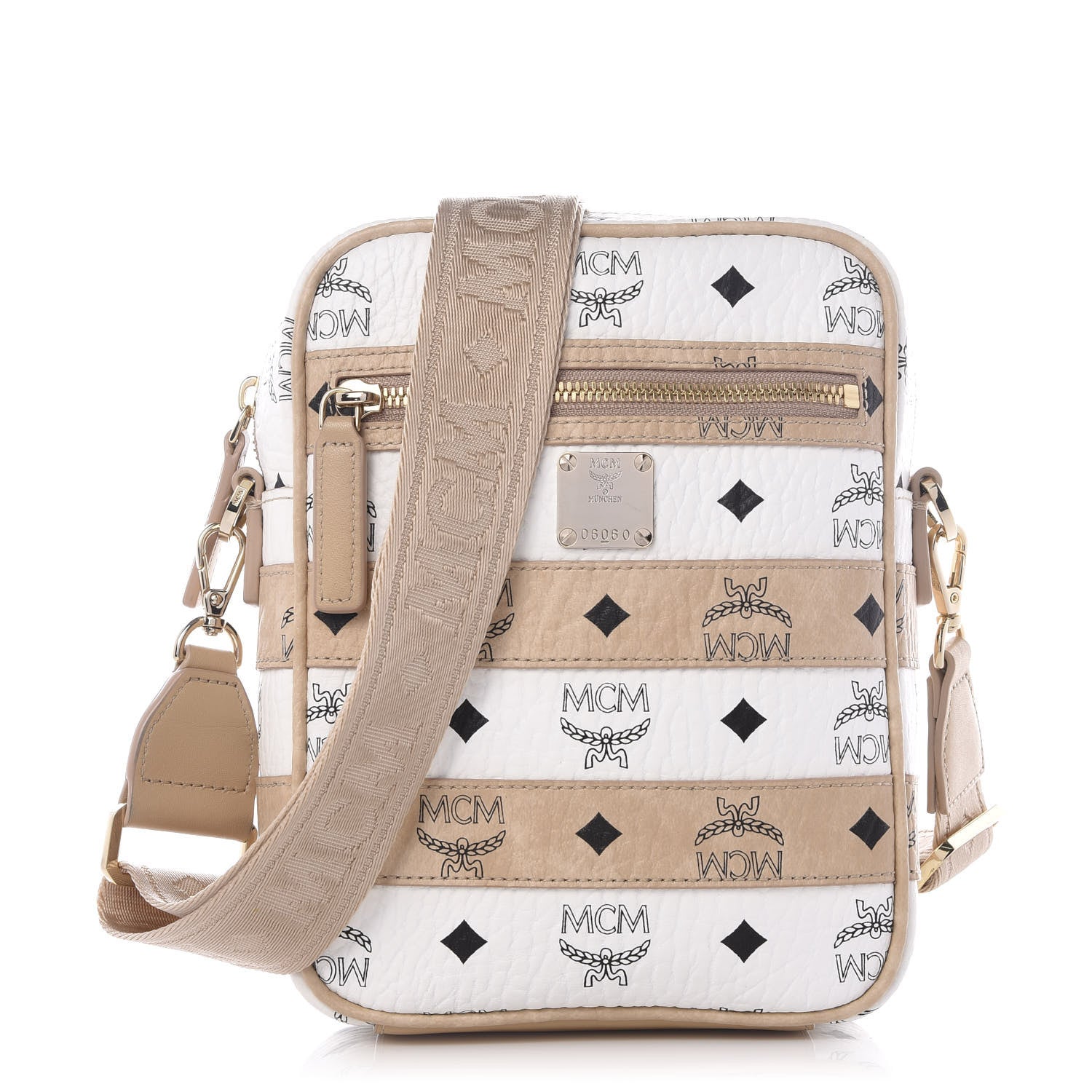 MCM Visetos Spot Crossbody Bag Beige 1 of 8