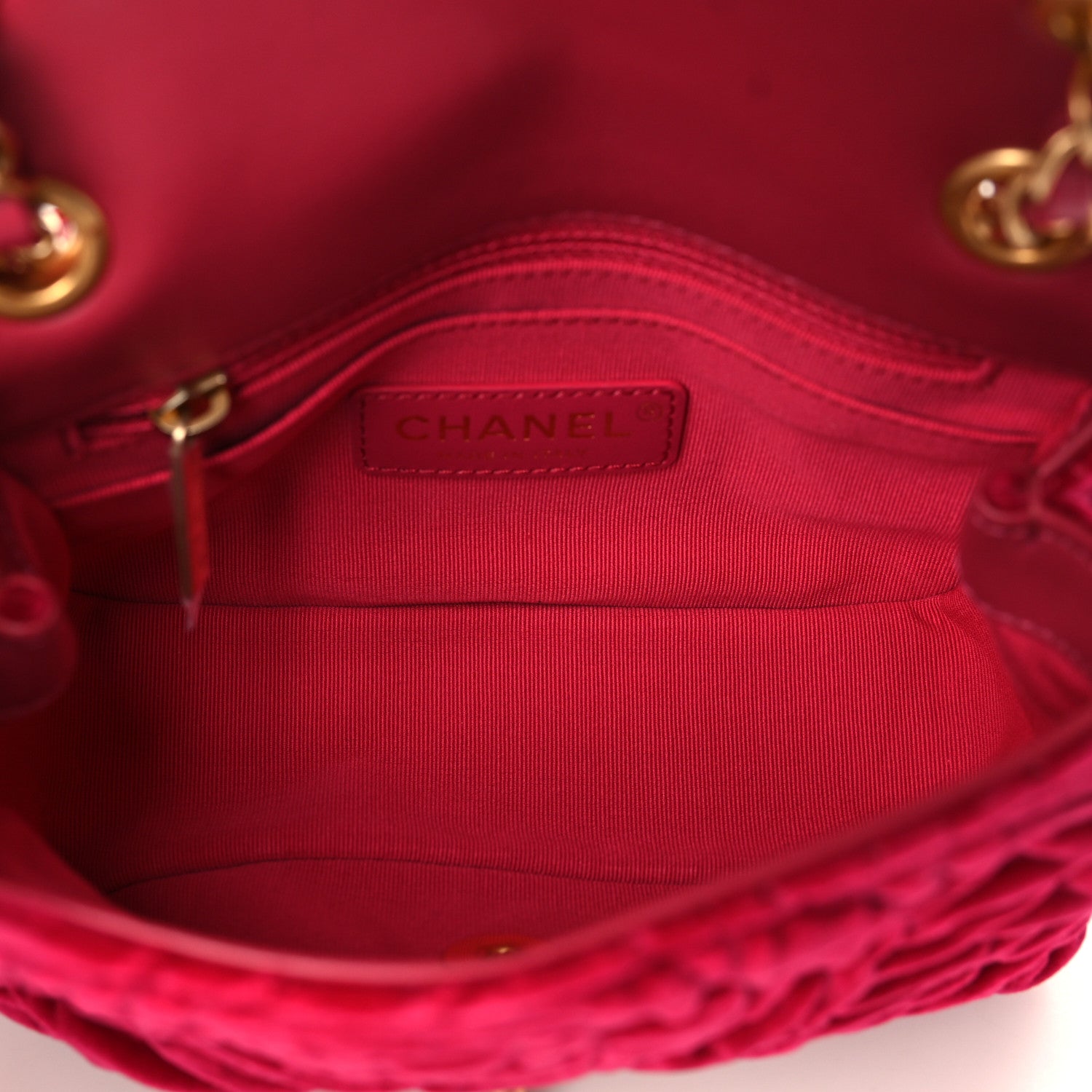 Chanel Velvet Camellia Embossed Mini Square Flap Pink 5 of 9