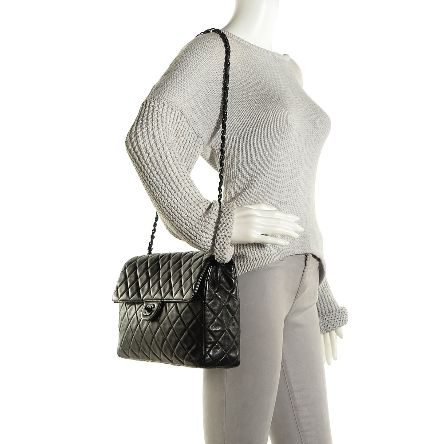 Lambskin Quilted Jumbo Single Flap So Black