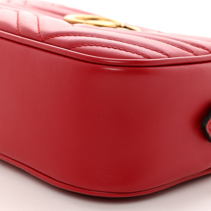 Gucci Calfskin Matelasse Small GG Marmont Chain Shoulder Bag Hibiscus Red 11 of 11