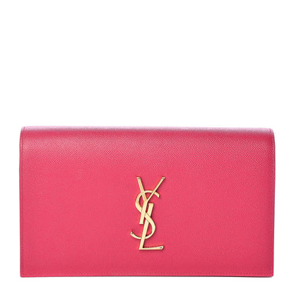 Saint Laurent Grain De Poudre Classic Monogram Kate Clutch Lipstick Fuchsia 1 of 9