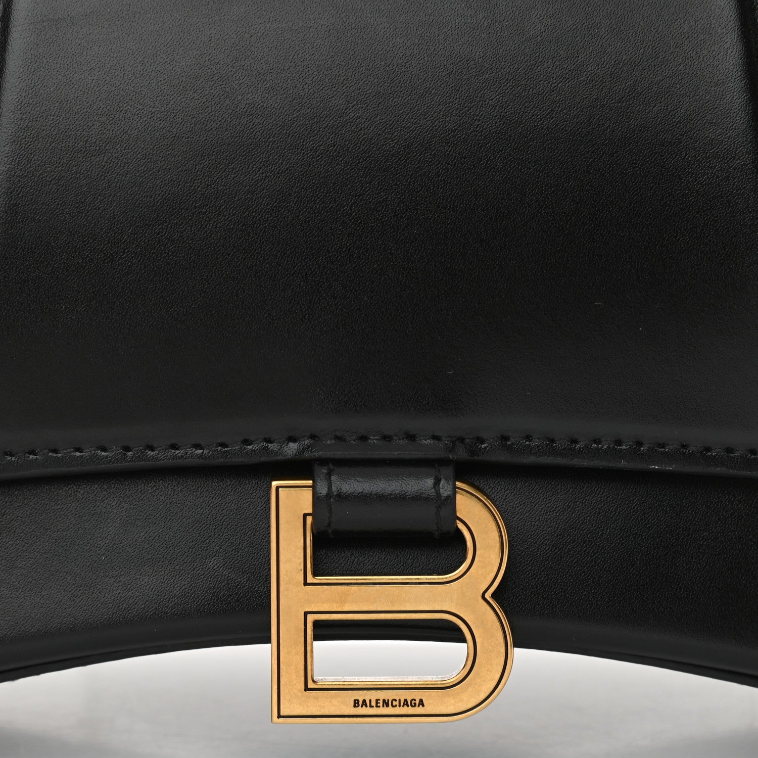 Balenciaga Shiny Box Calfskin Small Hourglass Top Handle Bag Black 8 of 12