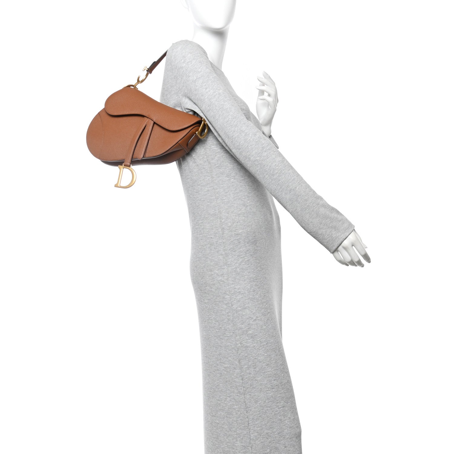 Christian Dior Grained Calfskin Saddle Bag Camello 2 of 10