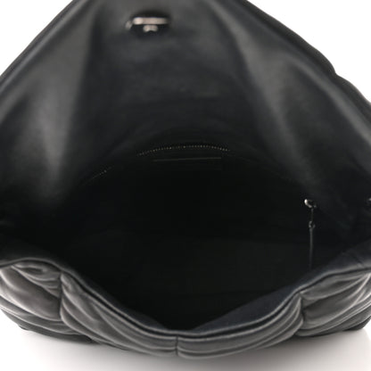 Saint Laurent Lambskin Quilted Monogram Monochrome Medium Loulou Puffer Chain Satchel Black 6 of 12