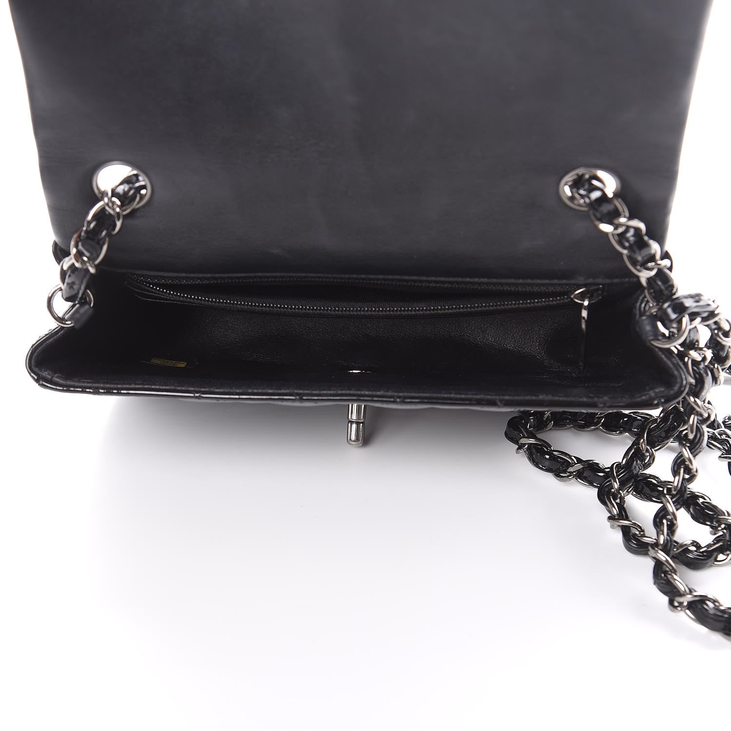 Chanel Patent Calfskin Quilted Mini Rectangular Flap Black 5 of 11