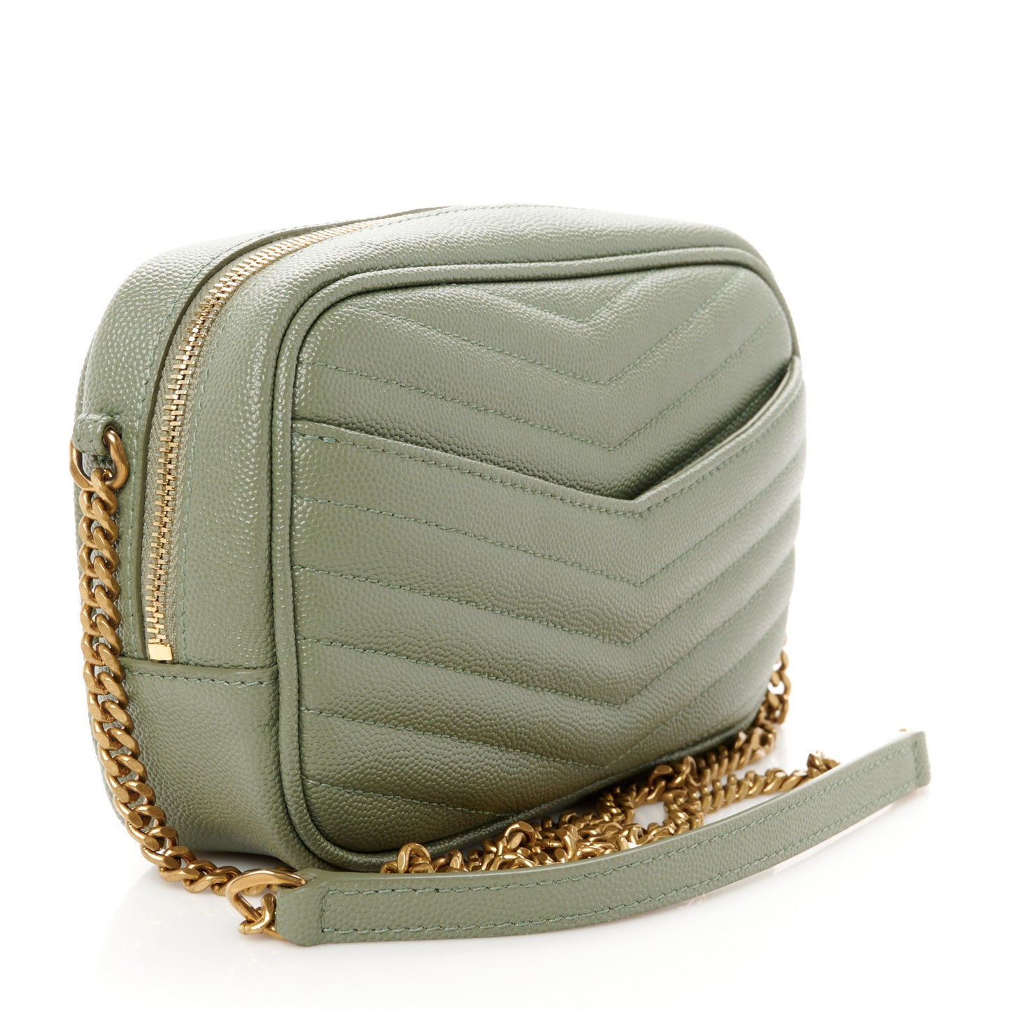 Grain De Poudre Matelasse Monogram Mini Lou Camera Bag Light Sage
