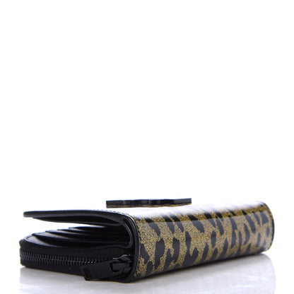 Saint Laurent Patent Glitter Leopard Monogram Compact Wallet Black Multi 4 of 7