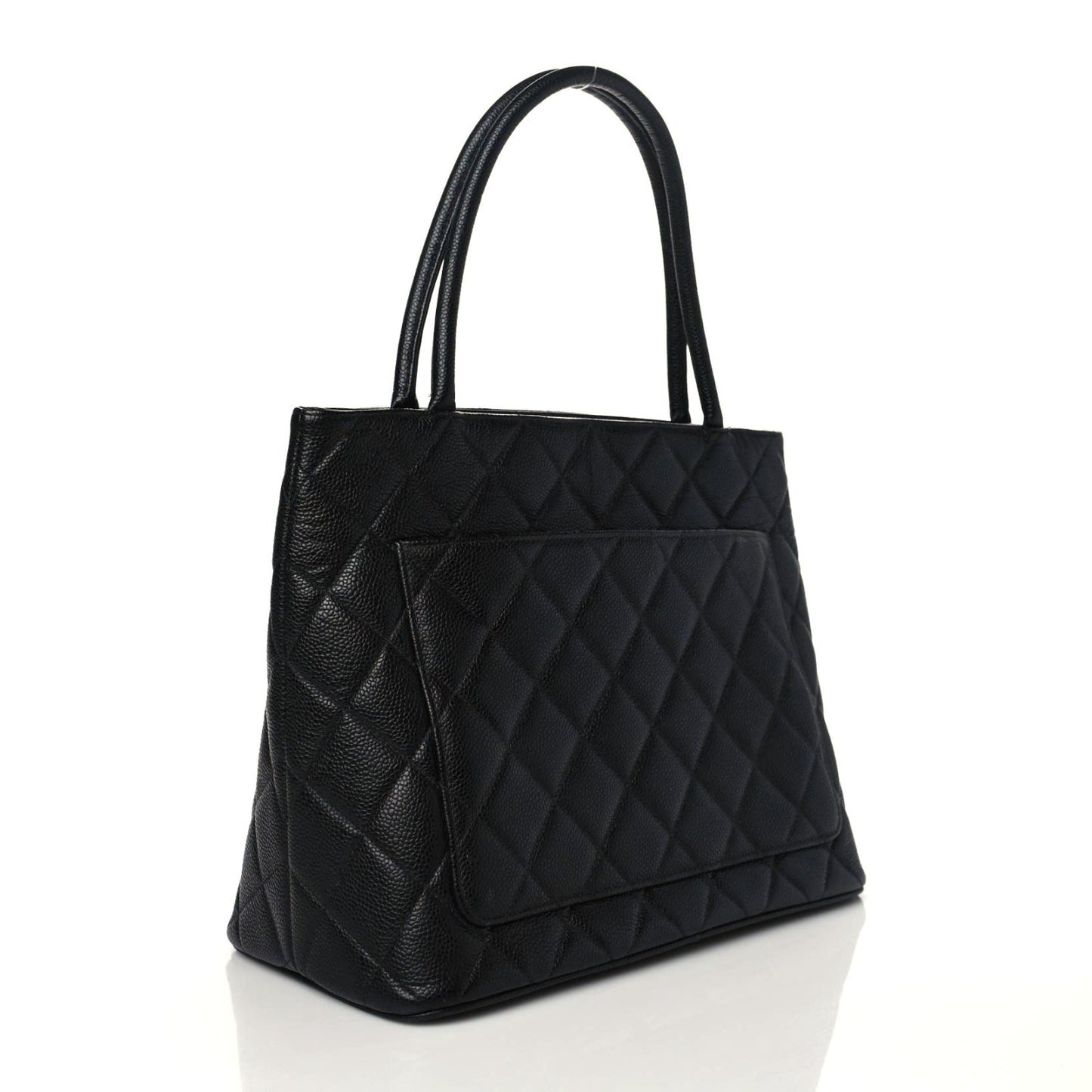 Caviar Quilted Medallion Tote Black