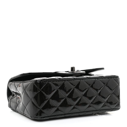 Chanel Patent Calfskin Quilted Mini Rectangular Flap So Black 4 of 10