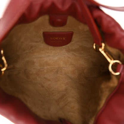 Loewe Mellow Nappa Lambskin Jade Mini Flamenco Knot Clutch Dark Burgundy 5 of 10