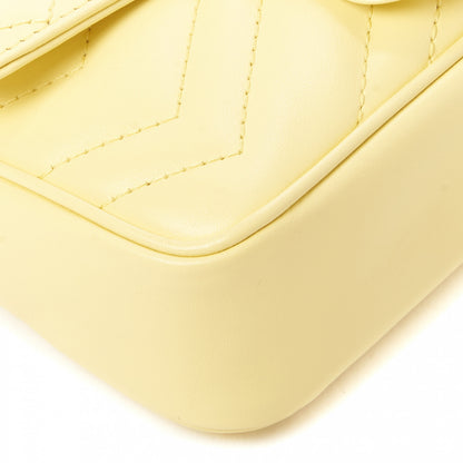Gucci Calfskin Matelasse Super Mini GG Marmont Shoulder Bag Banana 6 of 10