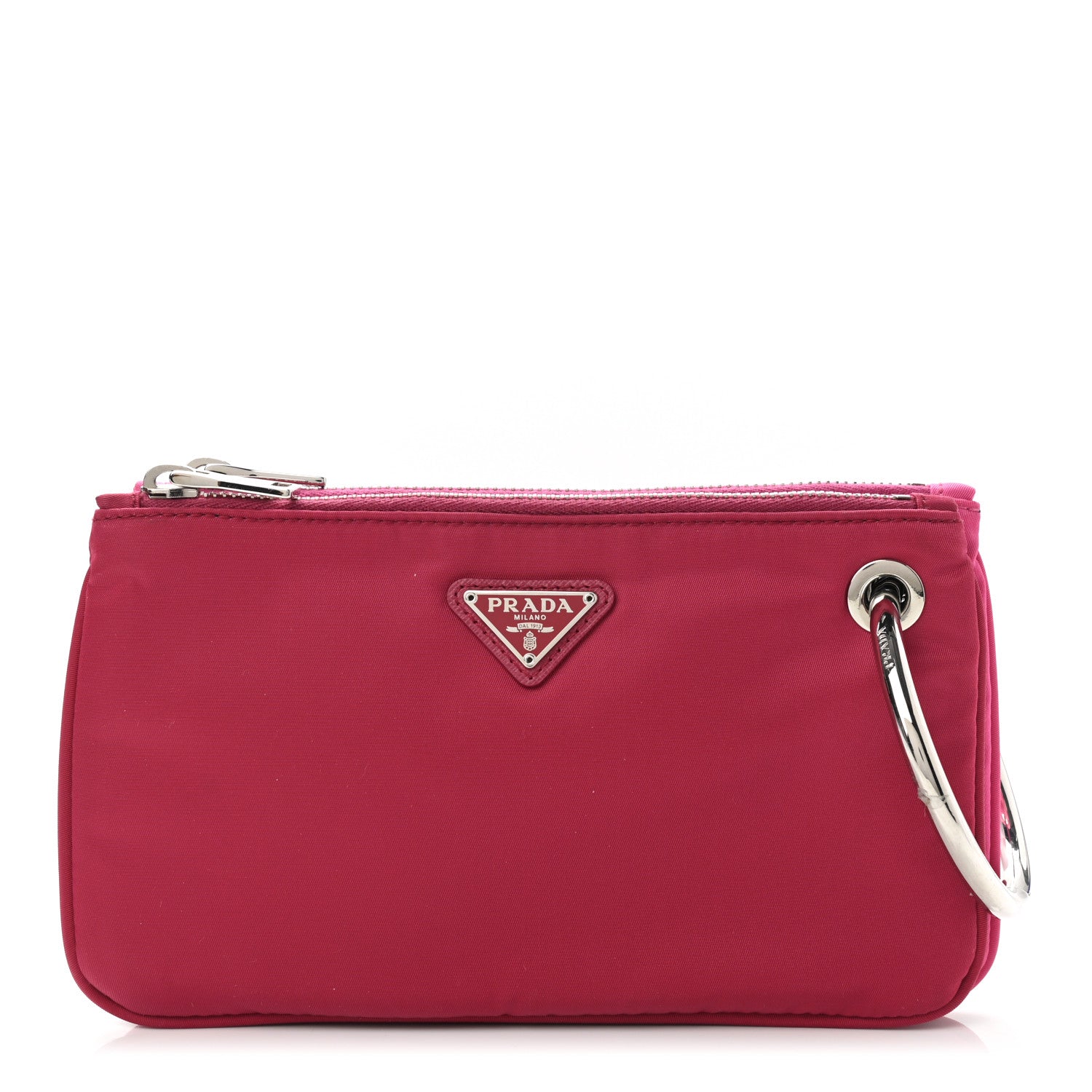 Prada Tessuto Nylon 2 In 1 Clutch Fuchsia Red 1 of 12