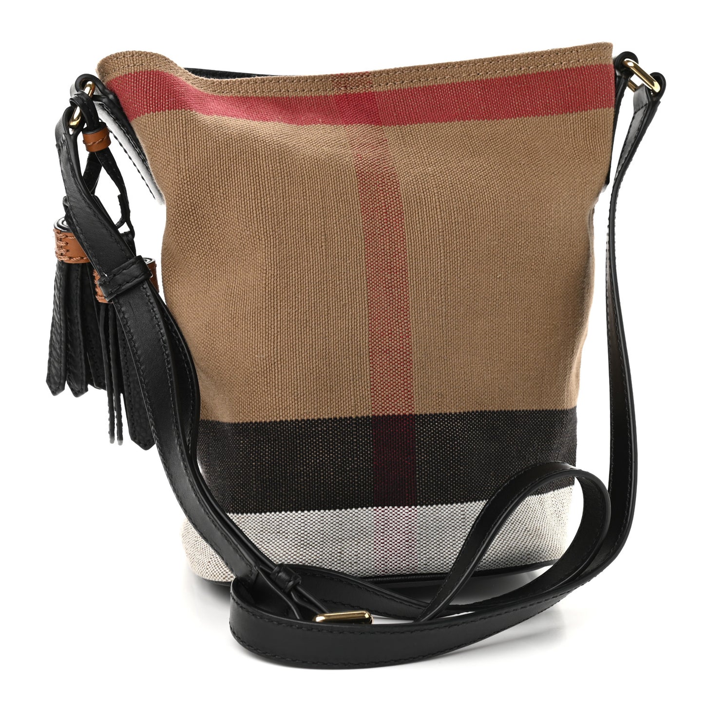 Canvas Mega Check Mini Ashby Tassel Crossbody Black