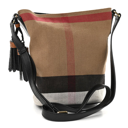 Burberry Canvas Mega Check Mini Ashby Tassel Crossbody Black 4 of 10