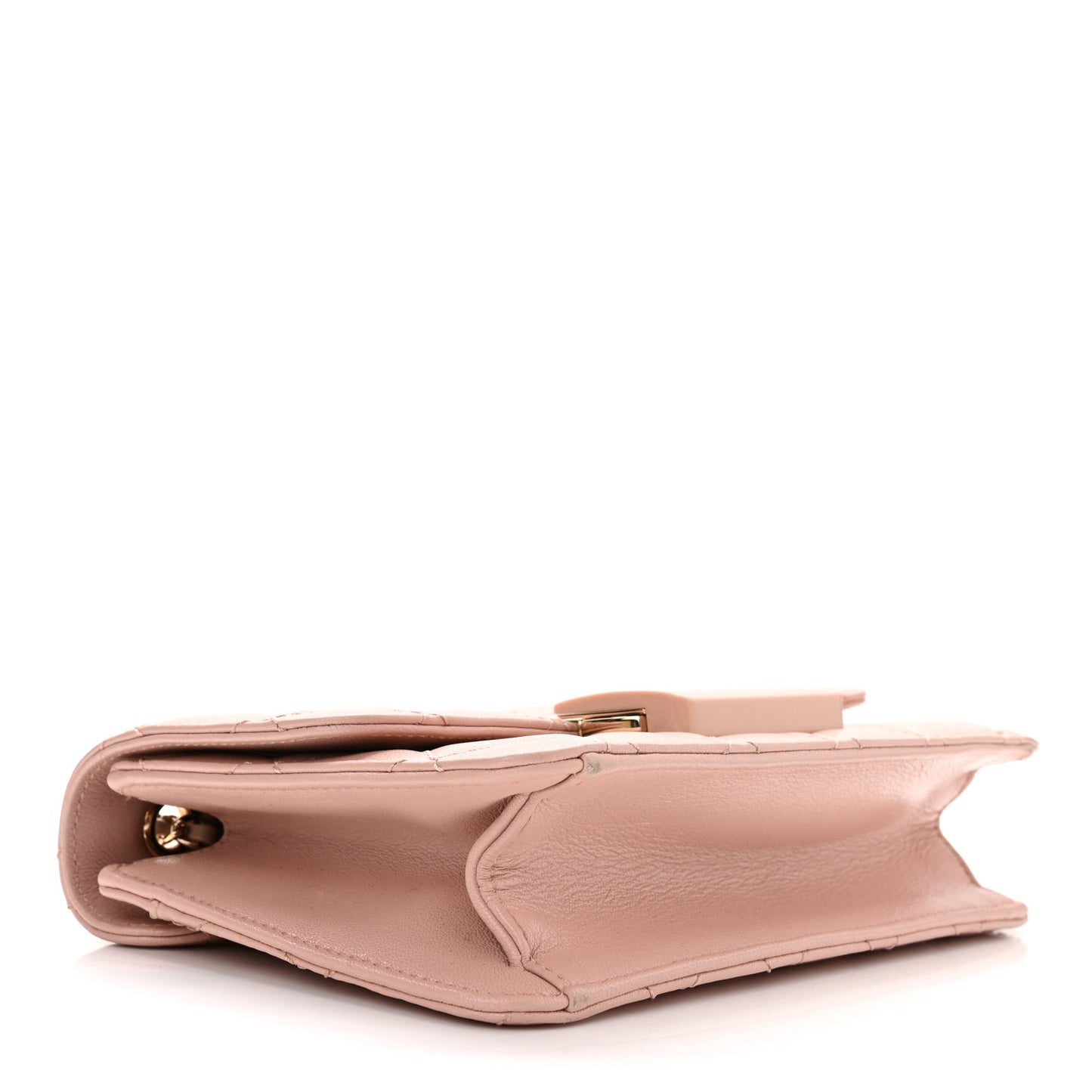 Sheepskin Quilted Mini Beauty Lock Flap Pink
