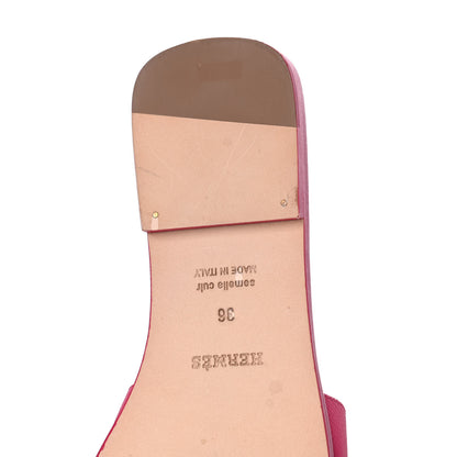 Hermes Epsom Oran Sandals 36 Rouge Azalee 10 of 13