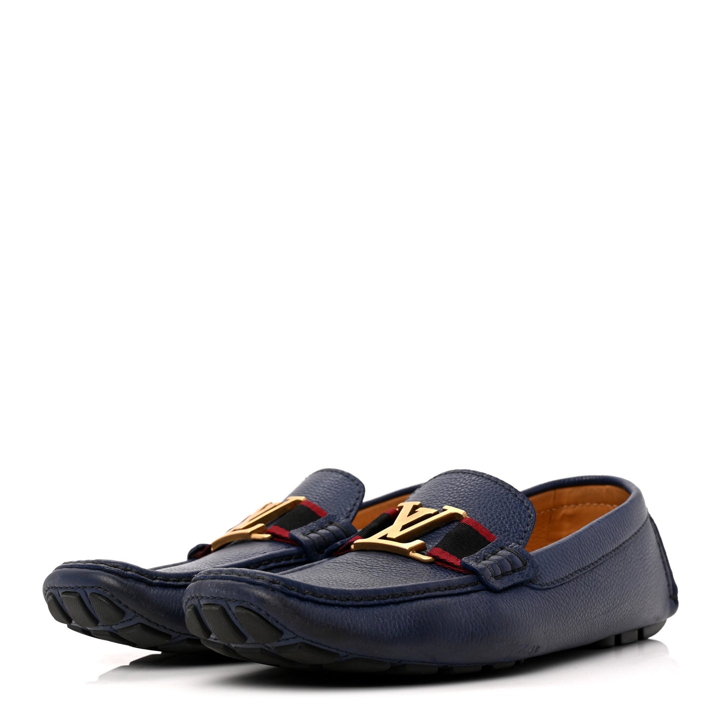 Grained Calfskin Mens Monte Carlo Car Shoe Moccasin Loafers 9 Blue