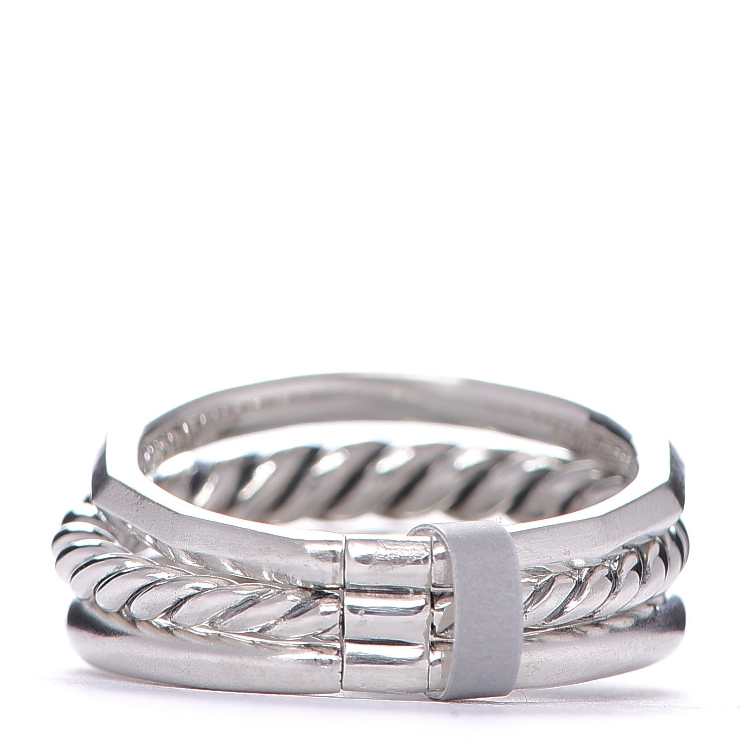 David Yurman Sterling Silver Diamond 9mm Stax Narrow Ring 54 7 3 of 4