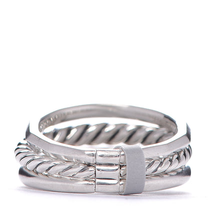 David Yurman Sterling Silver Diamond 9mm Stax Narrow Ring 54 7 3 of 4