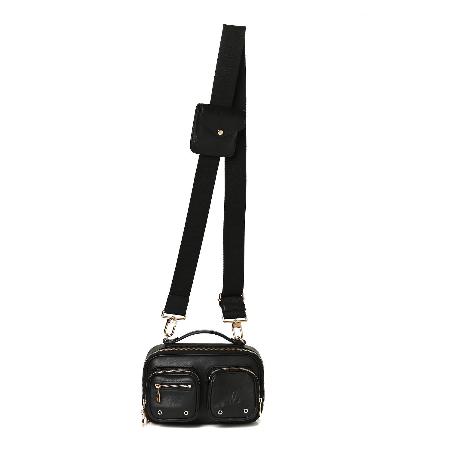 Louis Vuitton Calfskin Monogram Embossed Utility Crossbody Black 1 of 12
