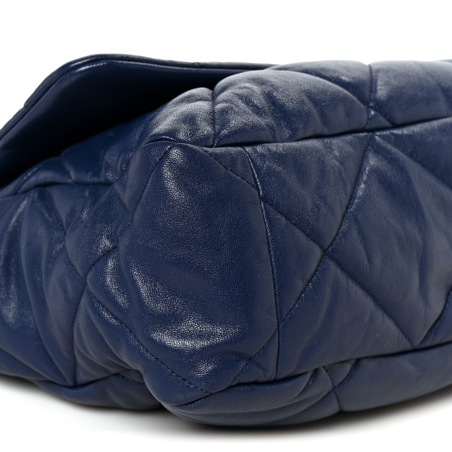 Chanel Goatskin Quilted Maxi Chanel 19 Flap Navy Blue 1914899
