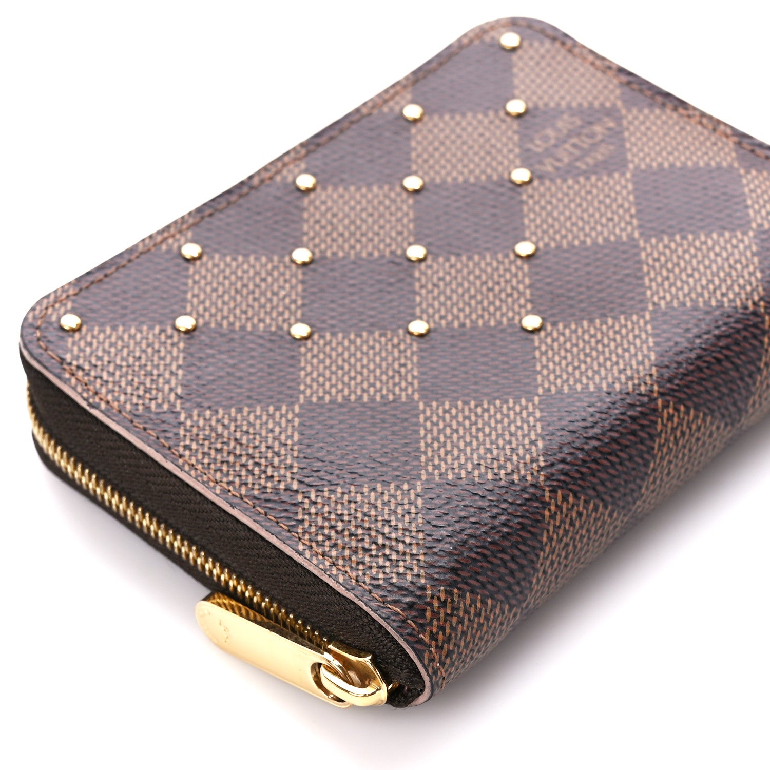Louis Vuitton Damier Ebene Studded Zippy Coin Purse Rose Ballerine 9 of 10