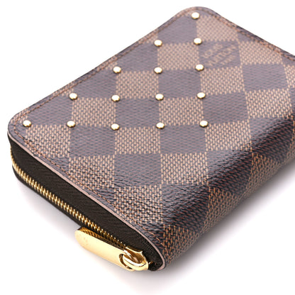 Louis Vuitton Damier Ebene Studded Zippy Coin Purse Rose Ballerine 9 of 10