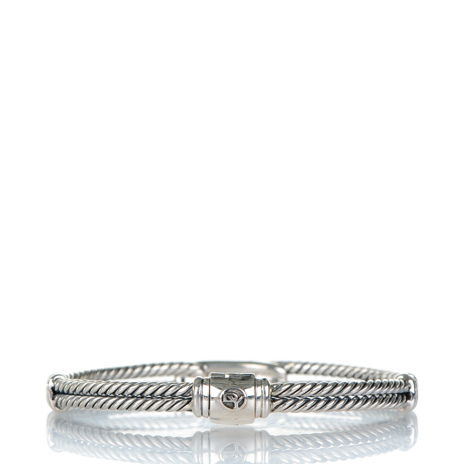 David Yurman Sterling Silver Black Diamond 7mm Petite Mini Loop Bracelet 3 of 7