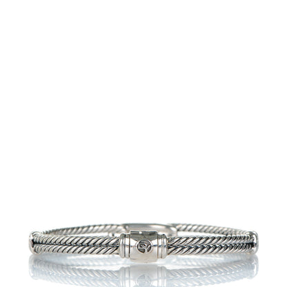 David Yurman Sterling Silver Black Diamond 7mm Petite Mini Loop Bracelet 3 of 7