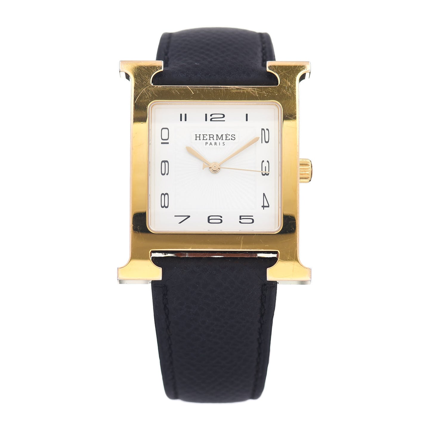 Stainless Steel Epsom 30.5mm Heure H Hour Quartz Watch Noir