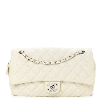 Chanel Caviar Quilted Jumbo Easy Flap Dark White 1 of 9