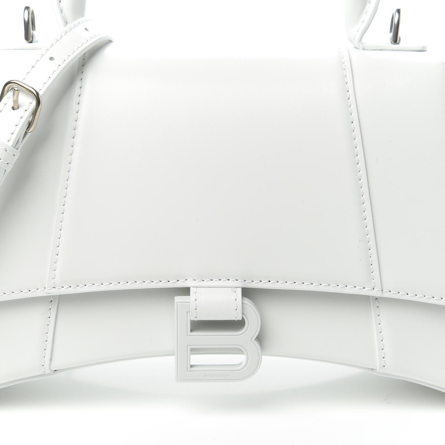 Balenciaga Shiny Box Calfskin Tonal B Small Hourglass Top Handle Bag White 11 of 11