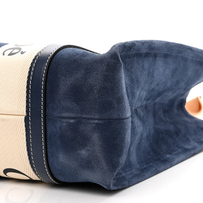 Chloe Suede Calfskin Medium Woody Ribbon Tote Navy 9 of 9
