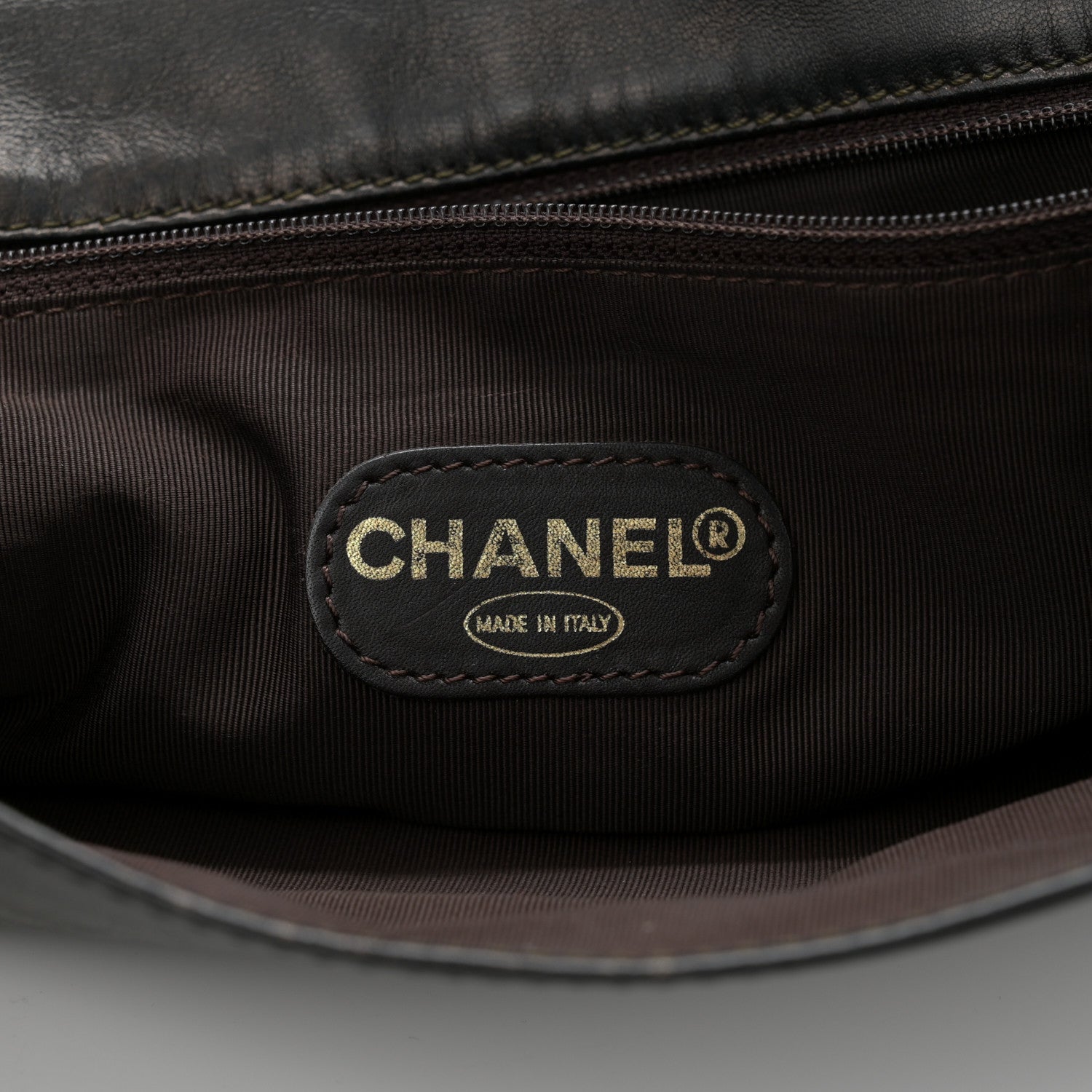 Chanel Lambskin Logo Messenger Dark Brown 6 of 11