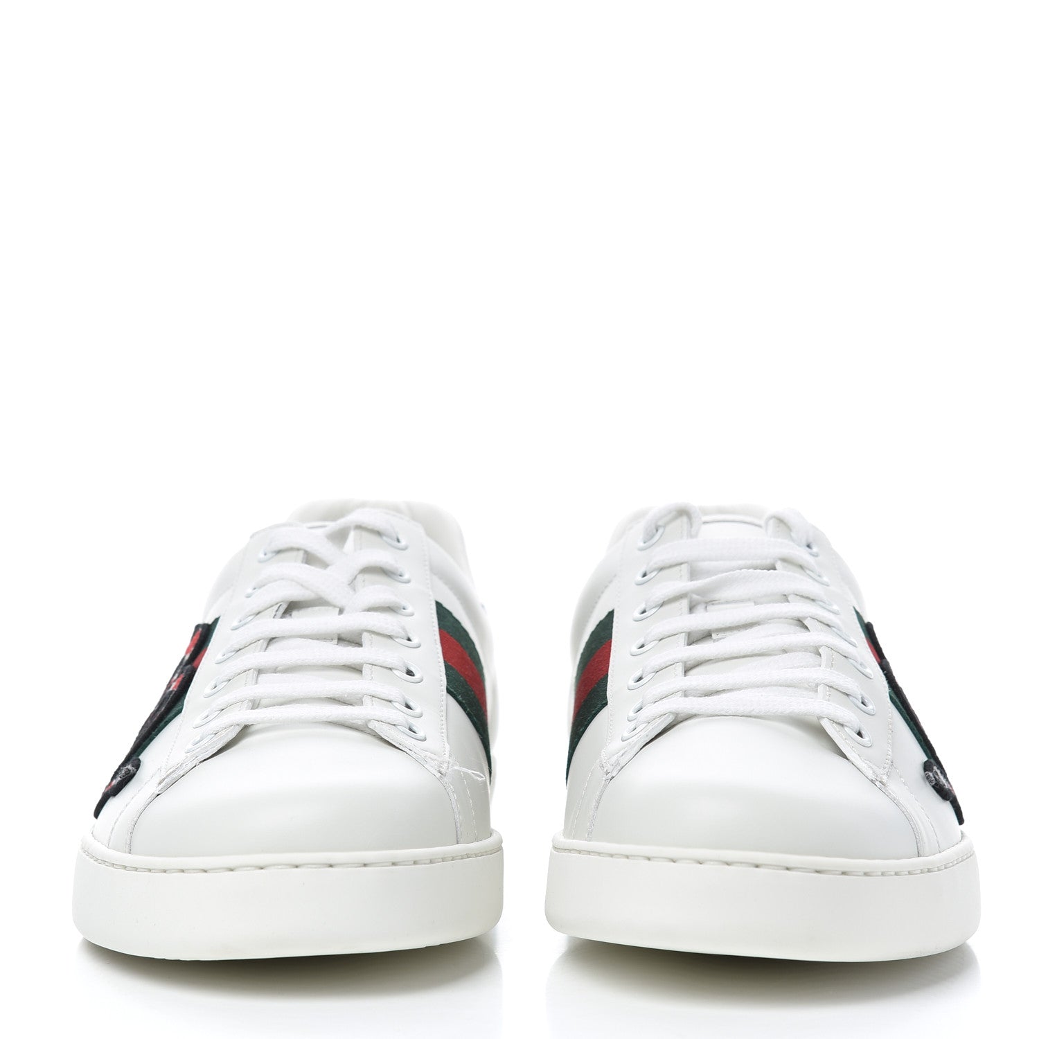 Gucci Calfskin Ayers Kingsnake Embroidered Mens Ace Sneakers 11 Green Red 2 of 9