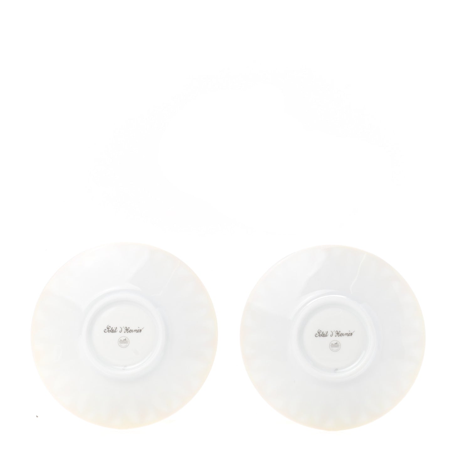 Porcelain Soleil d'Hermes Coffee Cup and Saucer Set Of 2