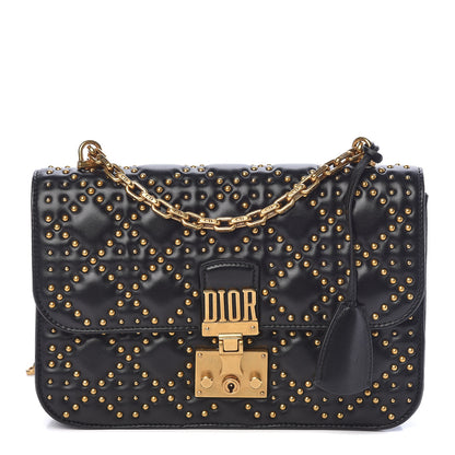 Christian Dior Lambskin Cannage Studded Large Dioraddict Flap Bag Black 1 of 9