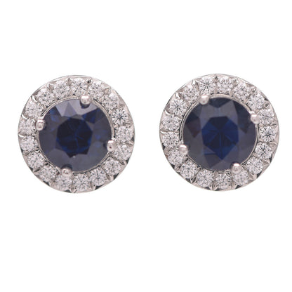 Tiffany Platinum Diamond Sapphire Soleste Earrings 11 of 13