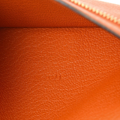 Hermes Chevre Mysore Bearn Gusset Wallet Orange 7 of 10