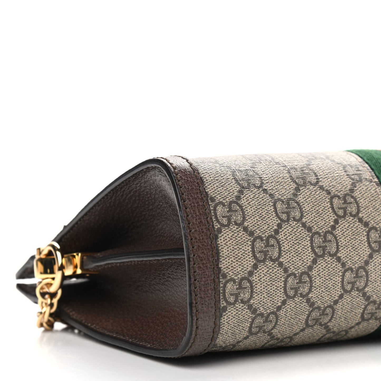 GG Supreme Monogram Web Small Ophidia Chain Shoulder Bag Brown