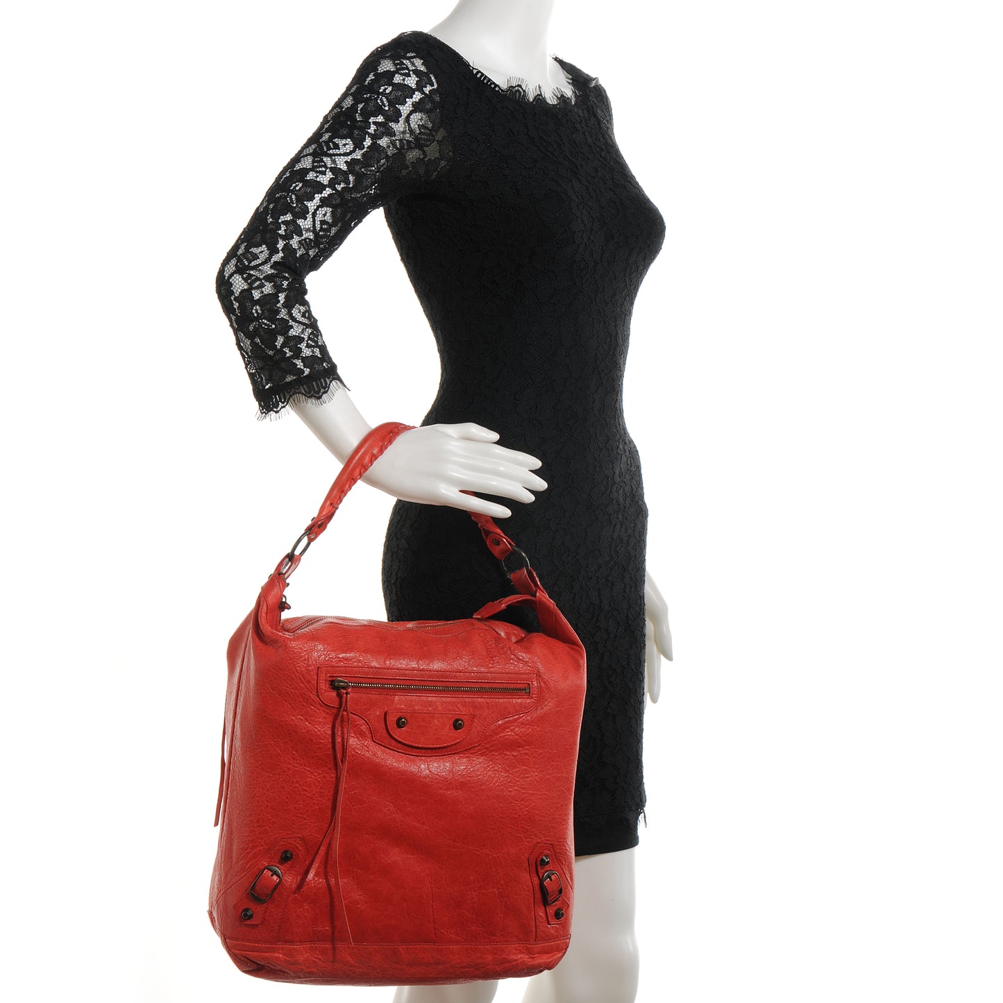 Agneau Day Hobo Vermillion